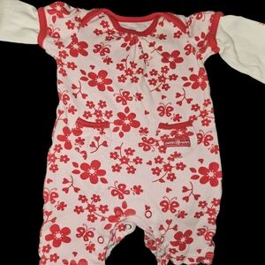 2/$6 Just One You Carter's Red and Pink Floral Bodysuit/Jumper​